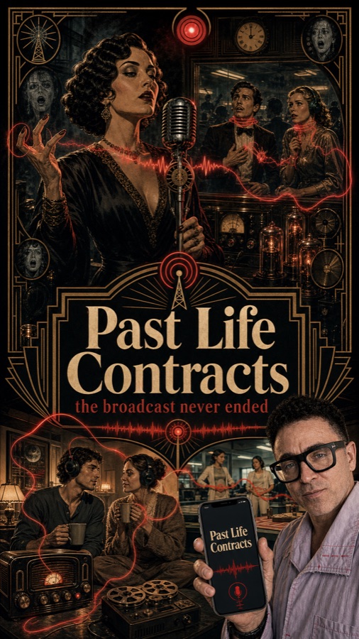 The broadcast never ended — radio noir poster