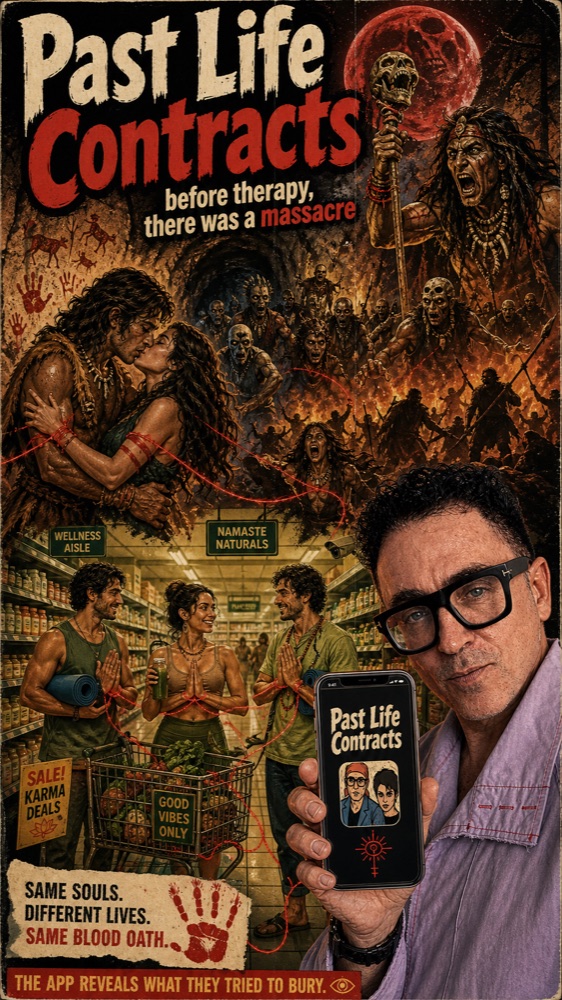 Before therapy there was a massacre — prehistoric poster